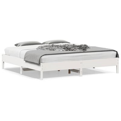 vidaXL Bed Frame without Mattress White 200x200 cm Solid Wood Pine