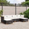 vidaXL 6 Piece Garden Sofa Set with Cushions Black Poly Rattan