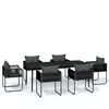 vidaXL 7 Piece Garden Dining Set Black