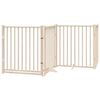 vidaXL Dog Gate with Door Foldable 4 Panels 320 cm Solid Wood Fir
