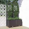 vidaXL 318271 vidaXL Garden Planter with Trellis Black 80x40x136 cm PP