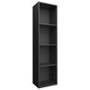 vidaXL Book Cabinet/TV Cabinet Black 36x30x143 cm Engineered Wood