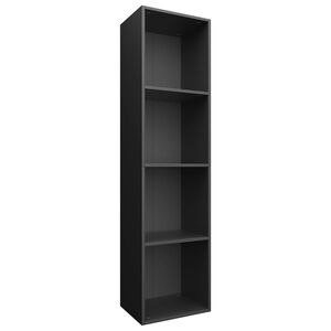 vidaXL Book Cabinet | Black | Engineered Wood | Medium | Bookshelf | Rectangular