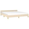 vidaXL Bed Frame without Mattress Cream 180x200 cm Super King Fabric