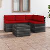 vidaXL 5 Piece Garden Pallet Lounge Set with Cushions Solid Pinewood