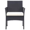 vidaXL 4 Piece Garden Lounge Set with Cushion Poly Rattan Black