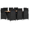 vidaXL Outdoor Dining Set 9 pcs Black