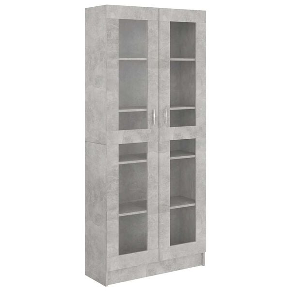 vidaXL Vitrine Cabinet Concrete Grey 82.5x30.5x185 cm Engineered Wood