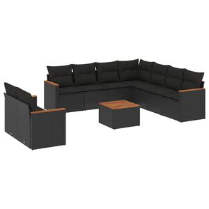 vidaXL Garden Sofa Set | Black