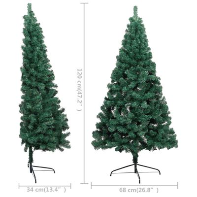 vidaXL Artificial Half Pre-lit Christmas Tree with Ball Set Green 120 cm