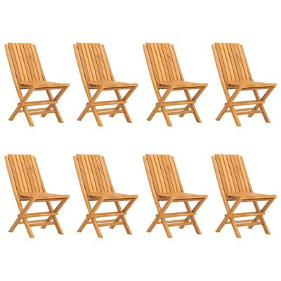 vidaXL Folding Garden Chairs 8 pcs 47x47x89 cm Solid Wood Teak