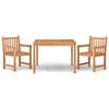 vidaXL 3 Piece Garden Dining Set Solid Wood Teak