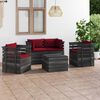 vidaXL 5 Piece Garden Pallet Lounge Set with Cushions Solid Pinewood