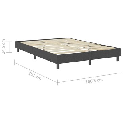vidaXL Box Spring Bed Frame Grey Fabric 180x200 cm Super King