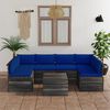 vidaXL 7 Piece Garden Pallet Lounge Set with Cushions Solid Pinewood