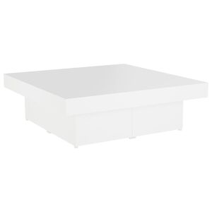 vidaXL Coffee Table | White | Engineered Wood | Large | Modern | Square