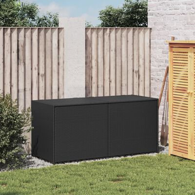 vidaXL Garden Storage Box Black 283L Poly Rattan