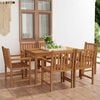 vidaXL 7 Piece Garden Dining Set 140x80 cm Solid Teak Wood