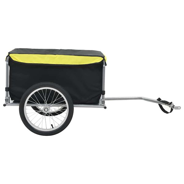 vidaXL Bike Trailer Black and Yellow 65 kg