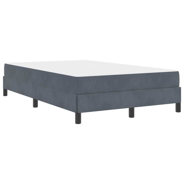 vidaXL Box Spring Bed with Mattress Dark Grey 120 x 200 cm Fabric