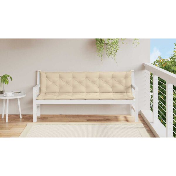 vidaXL Garden Bench Cushion Beige 200x(50+50)x7cm Oxford Fabric