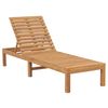 vidaXL Sun Lounger | Teak | Solid Teak Wood | Standard | Adjustable Armrests