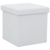 vidaXL Folding Storage Stool White Faux Leather