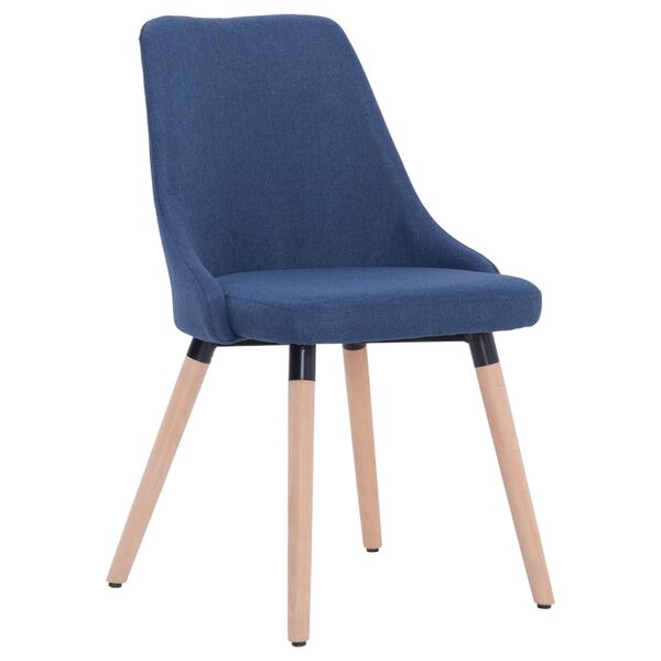 vidaXL Dining Chairs 2 pcs Blue Fabric