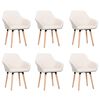 vidaXL Dining Chairs 6 pcs Cream Fabric
