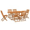 vidaXL Dining Set | Natural wood | Solid acacia wood | Large | Foldable