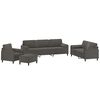 vidaXL 4 Piece Sofa Set with Throw Pillows&Cushions Dark Grey Velvet