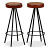 vidaXL Bar Stools 2 pcs Real Leather