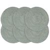 vidaXL Placemats 6 pcs Plain Olive Green 38 cm Round Jute