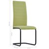 vidaXL Cantilever Dining Chairs 2 pcs Green Fabric