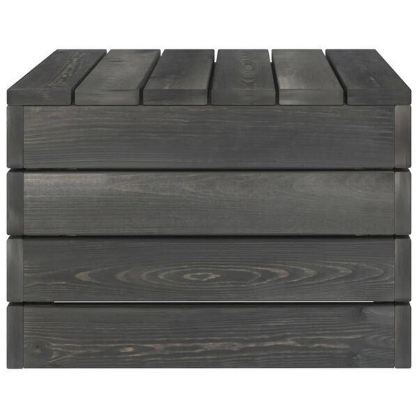 vidaXL Garden Pallet Table Solid Pinewood Dark Grey