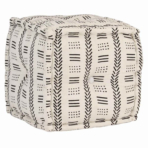 vidaXL Pouffes Folding Geometric Grey and White 40 x 40 x 40 cm Fabric