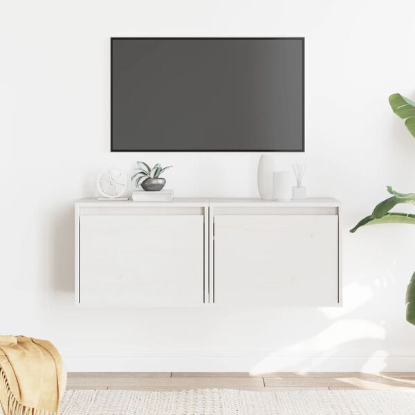 vidaXL Wall Cabinets 2 pcs White 45x30x35 cm Solid Pinewood