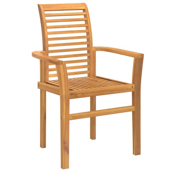 vidaXL Stacking Dining Chairs 4 pcs Solid Teak