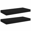 vidaXL Floating Wall Shelves 2 pcs Black 50x23.5x3.8 cm MDF