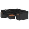 vidaXL Garden Sofa Set | Black | PE rattan | Large | Modular | Garden Sofa Set