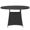 vidaXL 7 Piece Garden Dining Set Poly Rattan Black