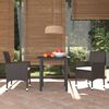 vidaXL 3 Piece Garden Dining Set with Cushions Poly Rattan Brown