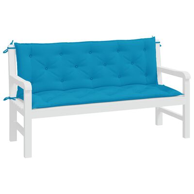 vidaXL Garden Bench Cushions 2 pcs Light Blue 150x50x7cm Oxford Fabric