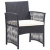vidaXL 4 Piece Garden Lounge Set with Cushion Poly Rattan Black