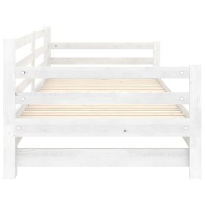 vidaXL Pull-out Day Bed without Mattress White 2x(90x200) cm