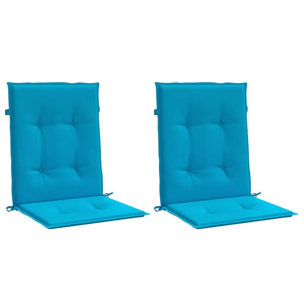 vidaXL Garden Lowback Chair Cushions 2 pcs Blue 100x50x3 cm Oxford Fabric