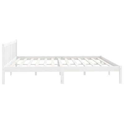 vidaXL Bed Frame without Mattress White Solid Wood Super King Size