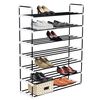 vidaXL Shoe Rack with 7 Shelves Metal and Plastic Black