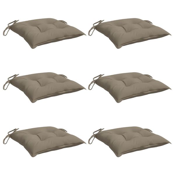 vidaXL Chair Cushions 6 pcs Taupe 50x50x7 cm Oxford Fabric