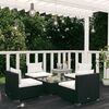 vidaXL 5 Piece Garden Lounge Set with Cushions Poly Rattan Black